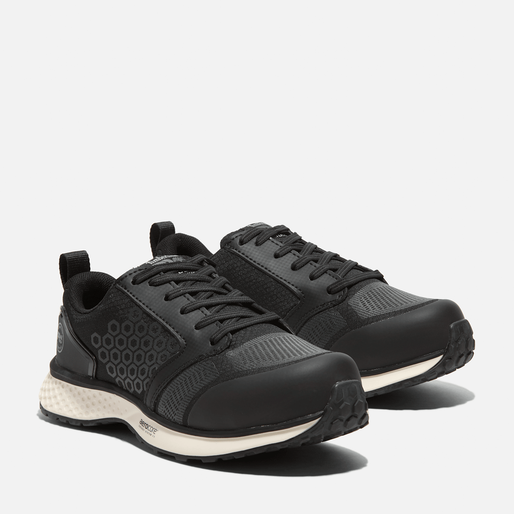Womens Reaxion Composite Toe Work Sneaker TBL BlackWhite ALT4