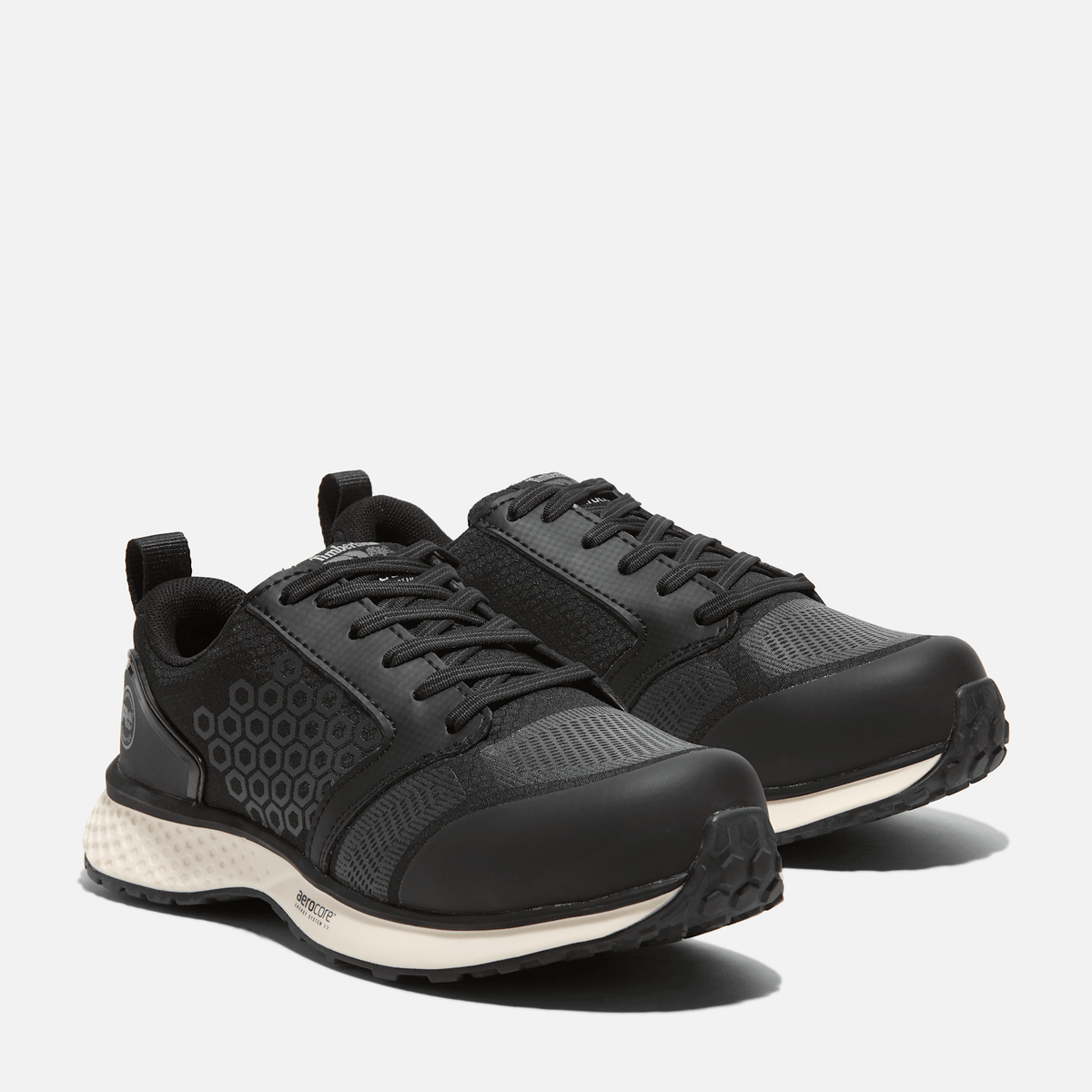 Womens Reaxion Composite Toe Work Sneaker TBL BlackWhite ALT4