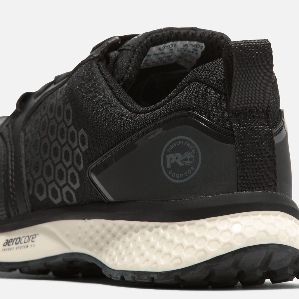 Womens Reaxion Composite Toe Work Sneaker TBL BlackWhite ALT7