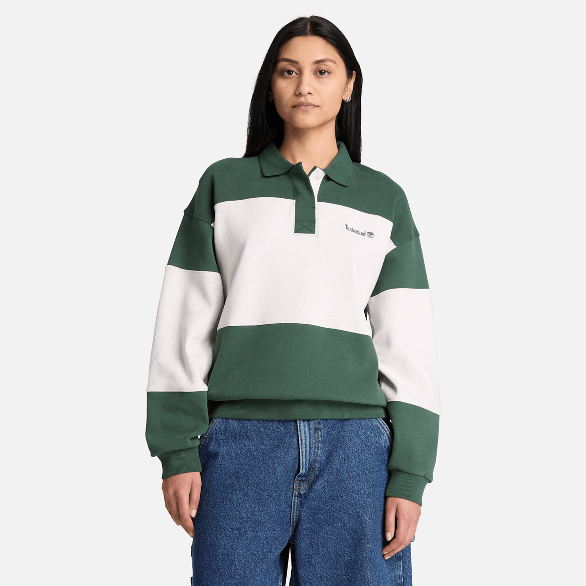 Womens Rugby Polo Sweatshirt TBL SycamoreLight Oatmeal Heather ALT1