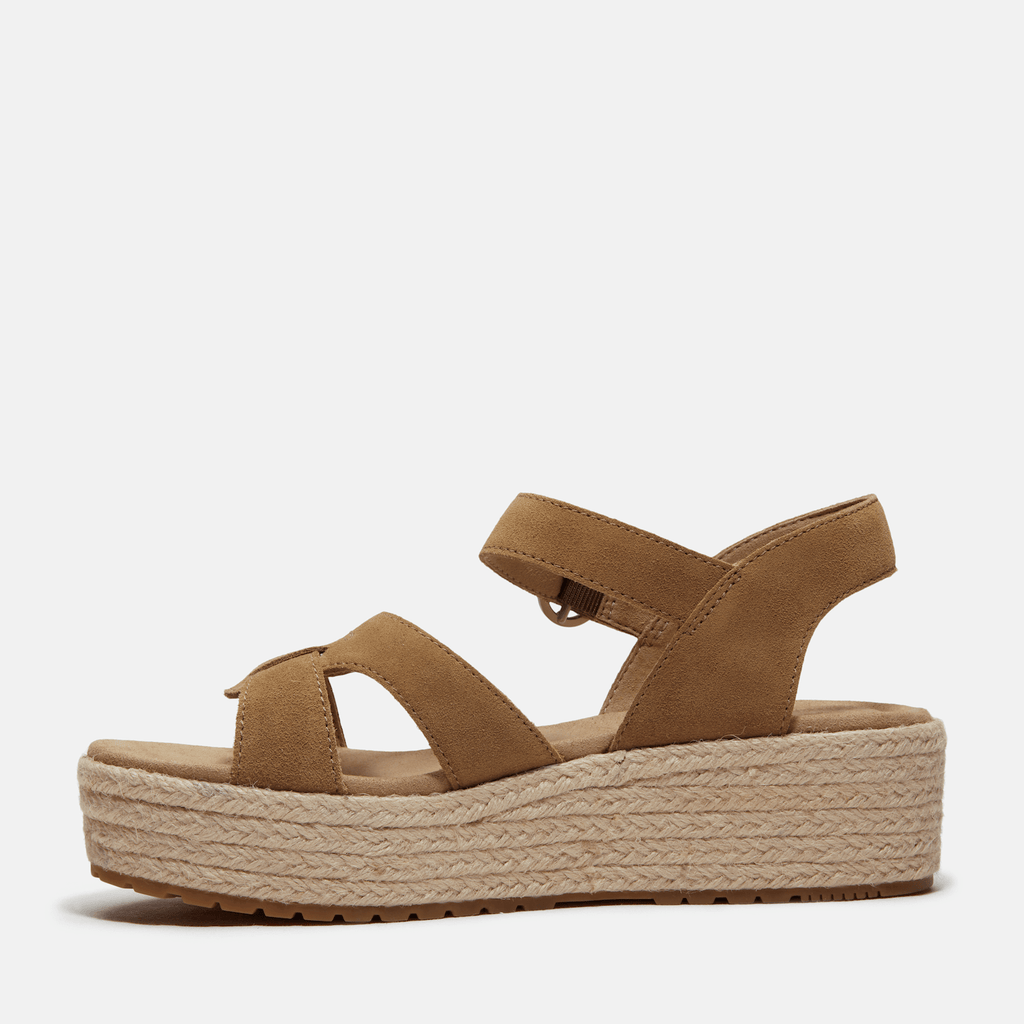 Womens Santorini Sun Backstrap Sandal TBL Beige Suede ALT6