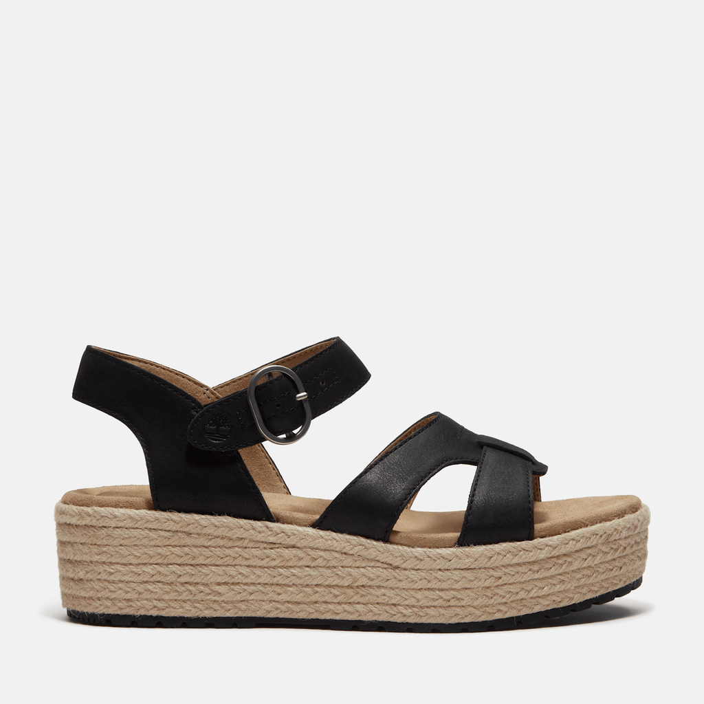 Womens Santorini Sun Backstrap Sandal TBL Black FullGrain HERO