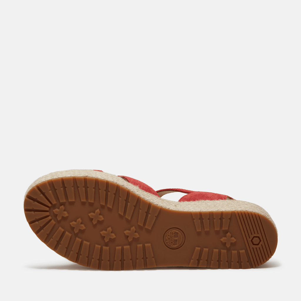 Womens Santorini Sun Backstrap Sandal TBL Red Suede ALT3