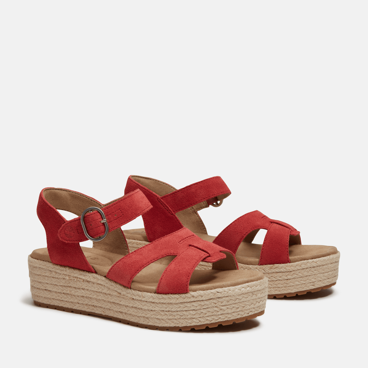 Womens Santorini Sun Backstrap Sandal TBL Red Suede ALT4