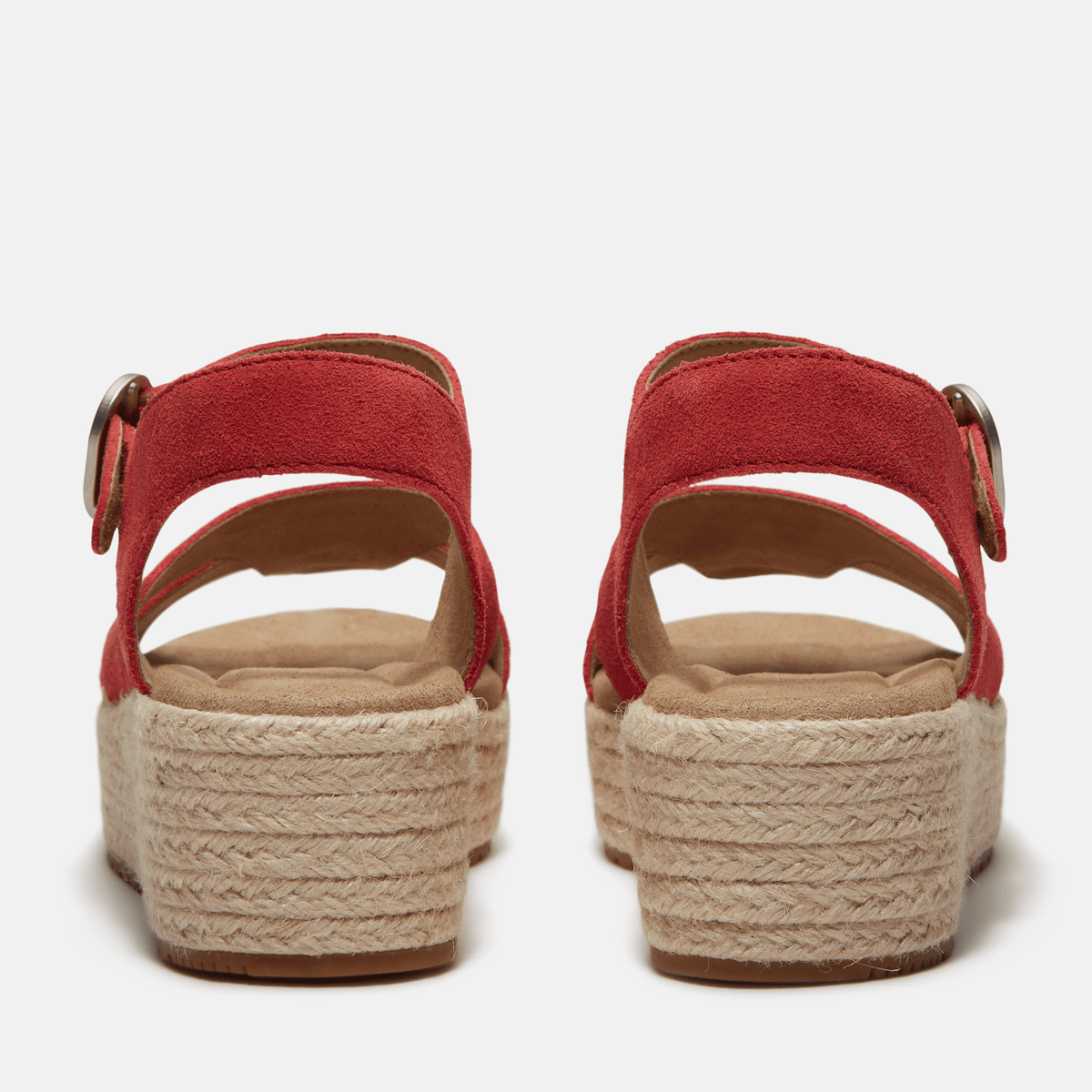 Womens Santorini Sun Backstrap Sandal TBL Red Suede ALT5