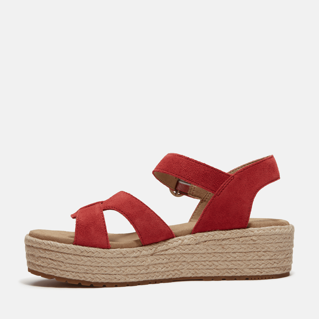 Womens Santorini Sun Backstrap Sandal TBL Red Suede ALT6