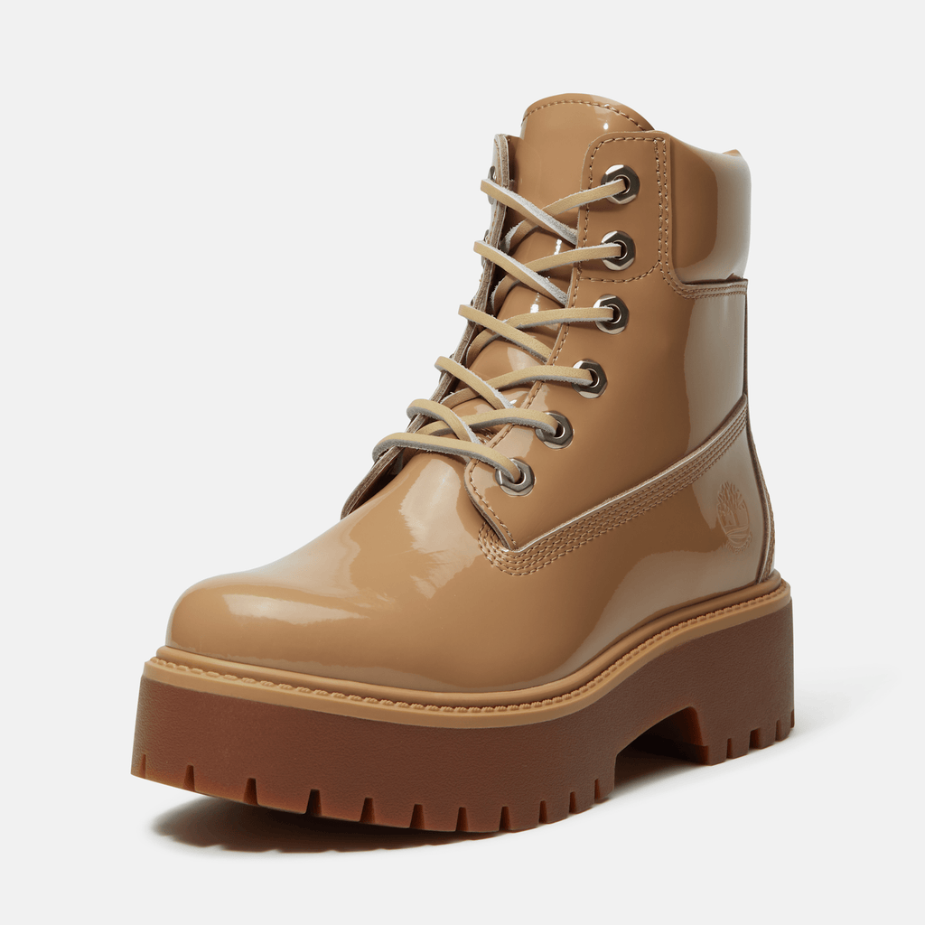 Womens Stone Street 6Inch Waterproof Platform Boot TBL Beige Patent Leather ALT10