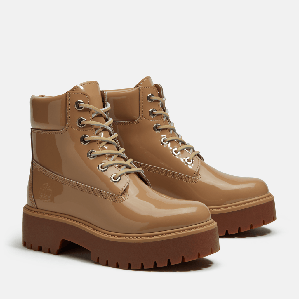 Womens Stone Street 6Inch Waterproof Platform Boot TBL Beige Patent Leather ALT4