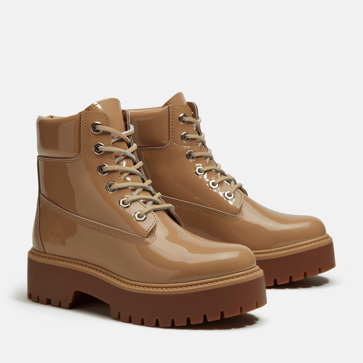 Womens Stone Street 6Inch Waterproof Platform Boot TBL Beige Patent Leather ALT4