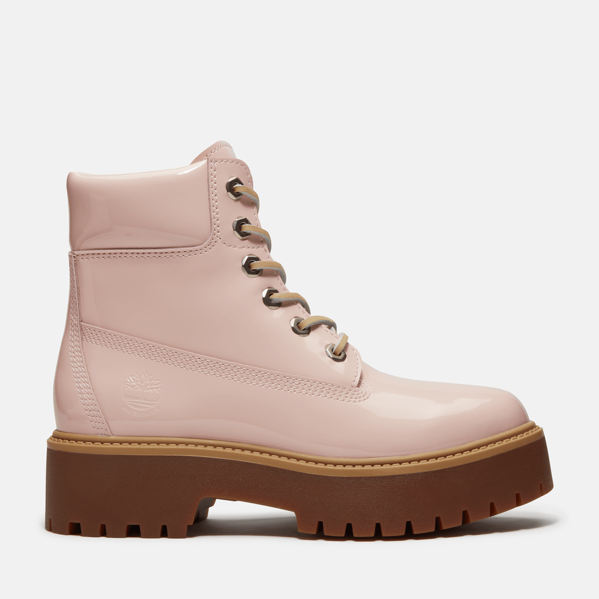 Womens Stone Street 6Inch Waterproof Platform Boot TBL Light Pink Patent Leather HERO