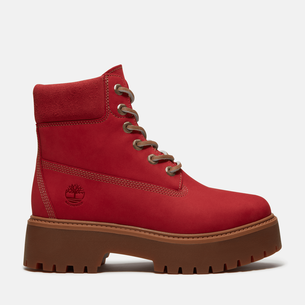 Womens Stone Street 6Inch Waterproof Platform Boot TBL Red Nubuck HERO