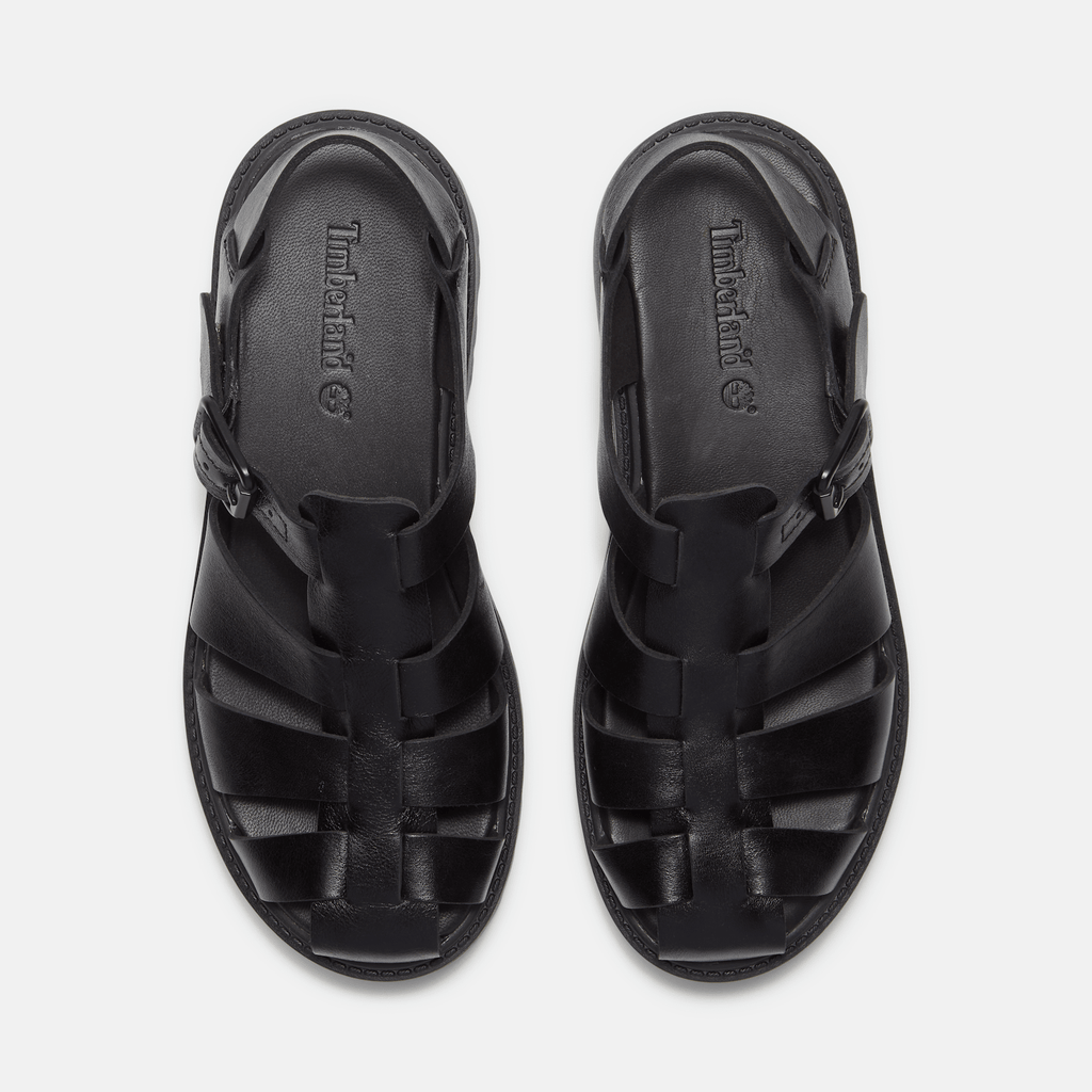 Womens Stone Street Fisherman Platform Sandal TBL Black FullGrain ALT2
