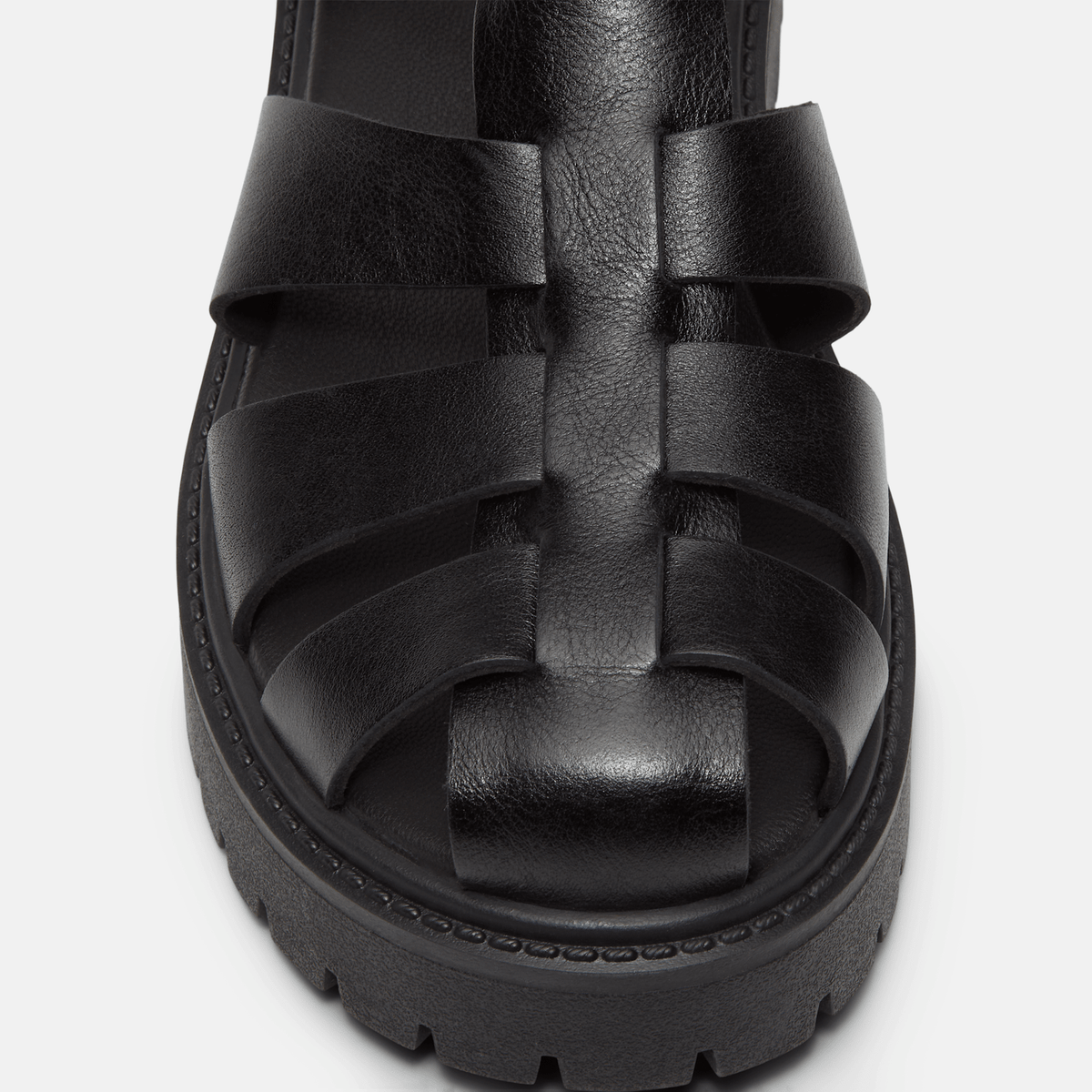 Womens Stone Street Fisherman Platform Sandal TBL Black FullGrain ALT8