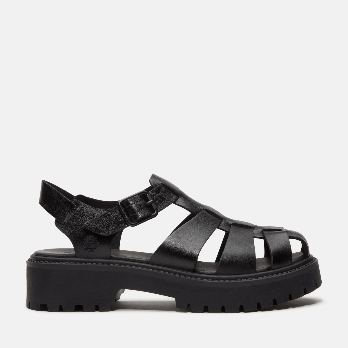 Womens Stone Street Fisherman Platform Sandal TBL Black FullGrain HERO