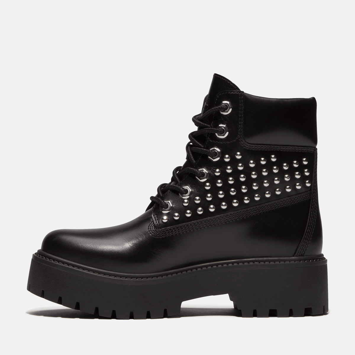 Womens Stone Street Platform 6Inch Boot TBL Black FullGrain With Studs ALT6