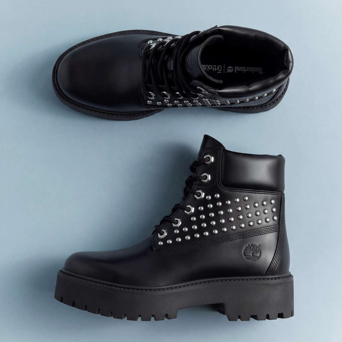 Womens Stone Street Platform 6Inch Boot TBL Black FullGrain With Studs ALTA