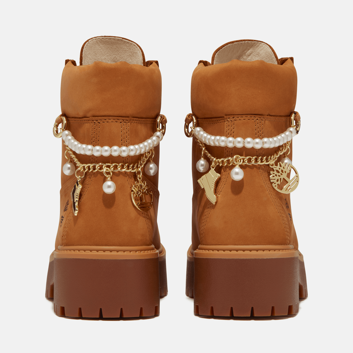 Womens Stone Street Platform 6Inch Waterproof Boot TBL Wheat Nubuck With Charms ALT5