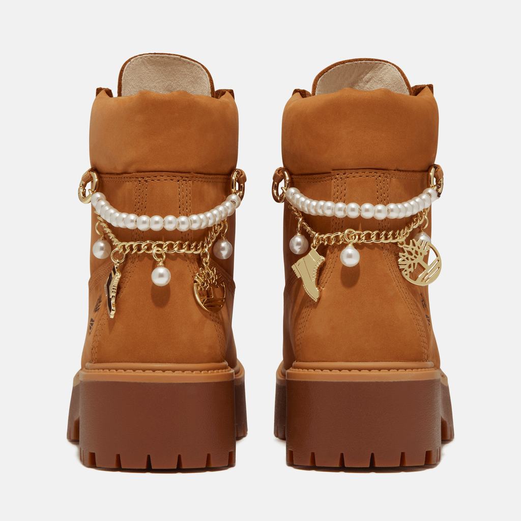 Womens Stone Street Platform 6Inch Waterproof Boot TBL Wheat Nubuck With Charms ALT5