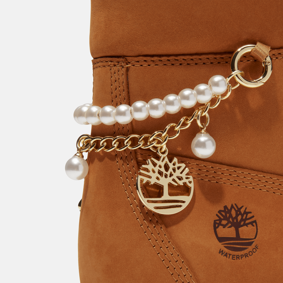 Womens Stone Street Platform 6Inch Waterproof Boot TBL Wheat Nubuck With Charms ALT7