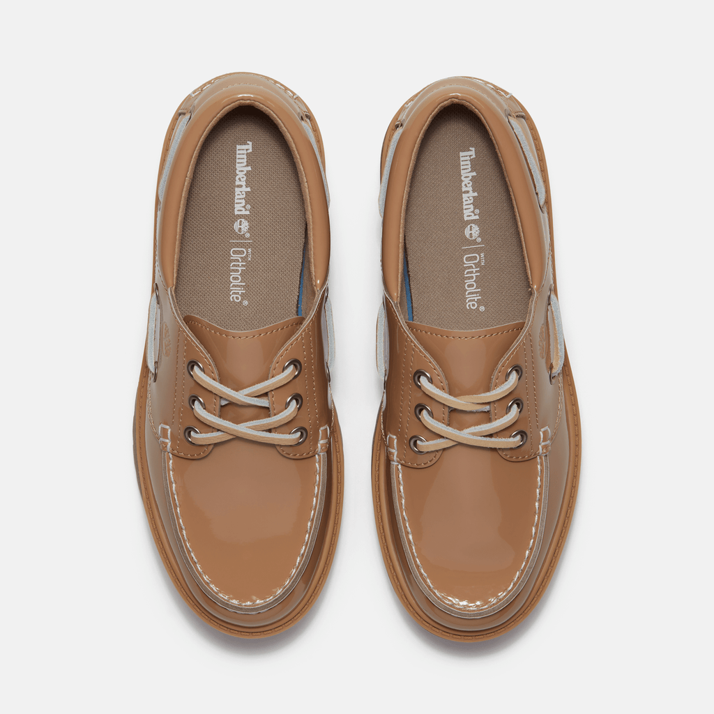 Womens Stone Street Platform Boat Shoe TBL Beige Patent Leather ALT2