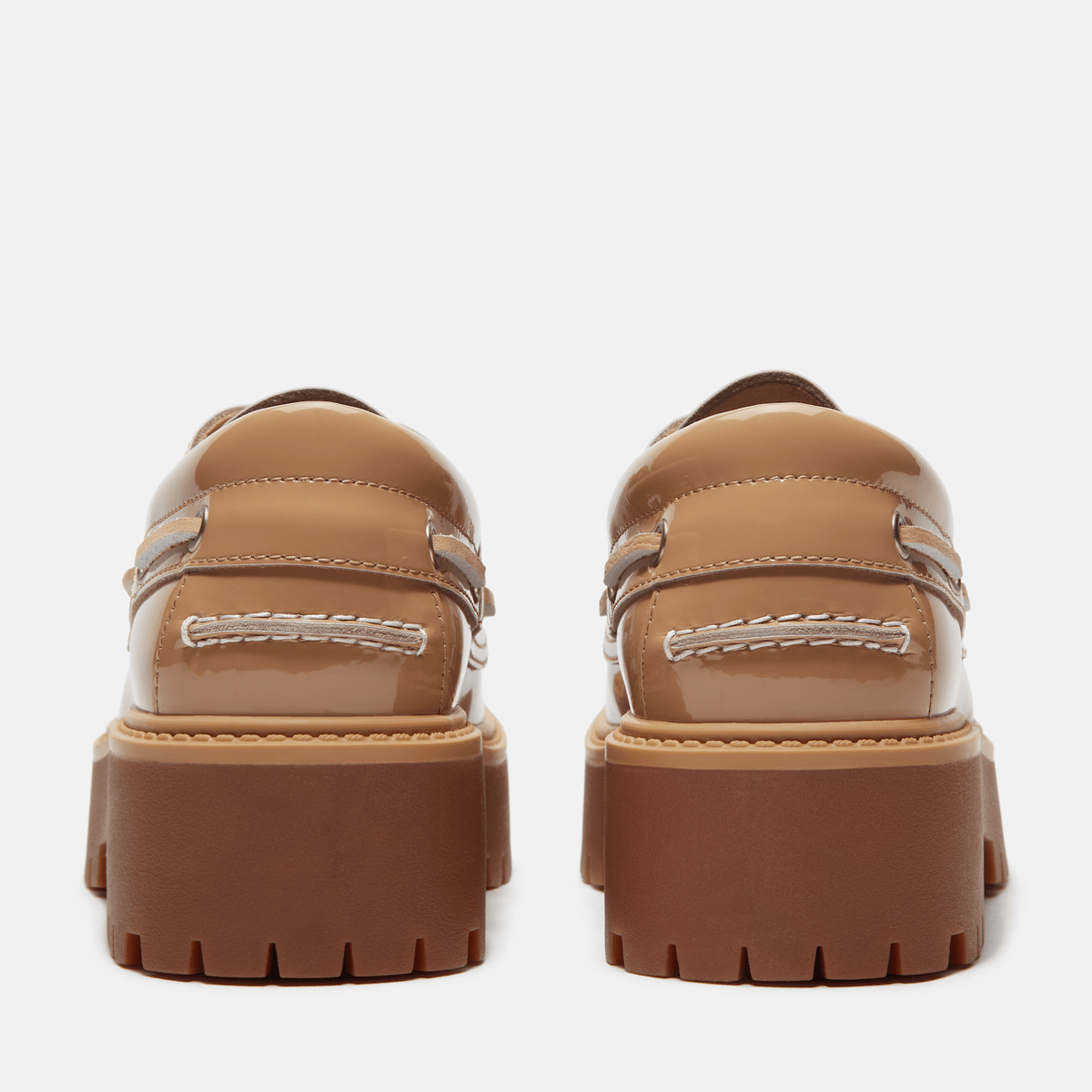 Womens Stone Street Platform Boat Shoe TBL Beige Patent Leather ALT5
