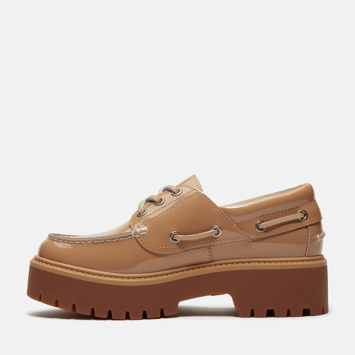 Womens Stone Street Platform Boat Shoe TBL Beige Patent Leather ALT6