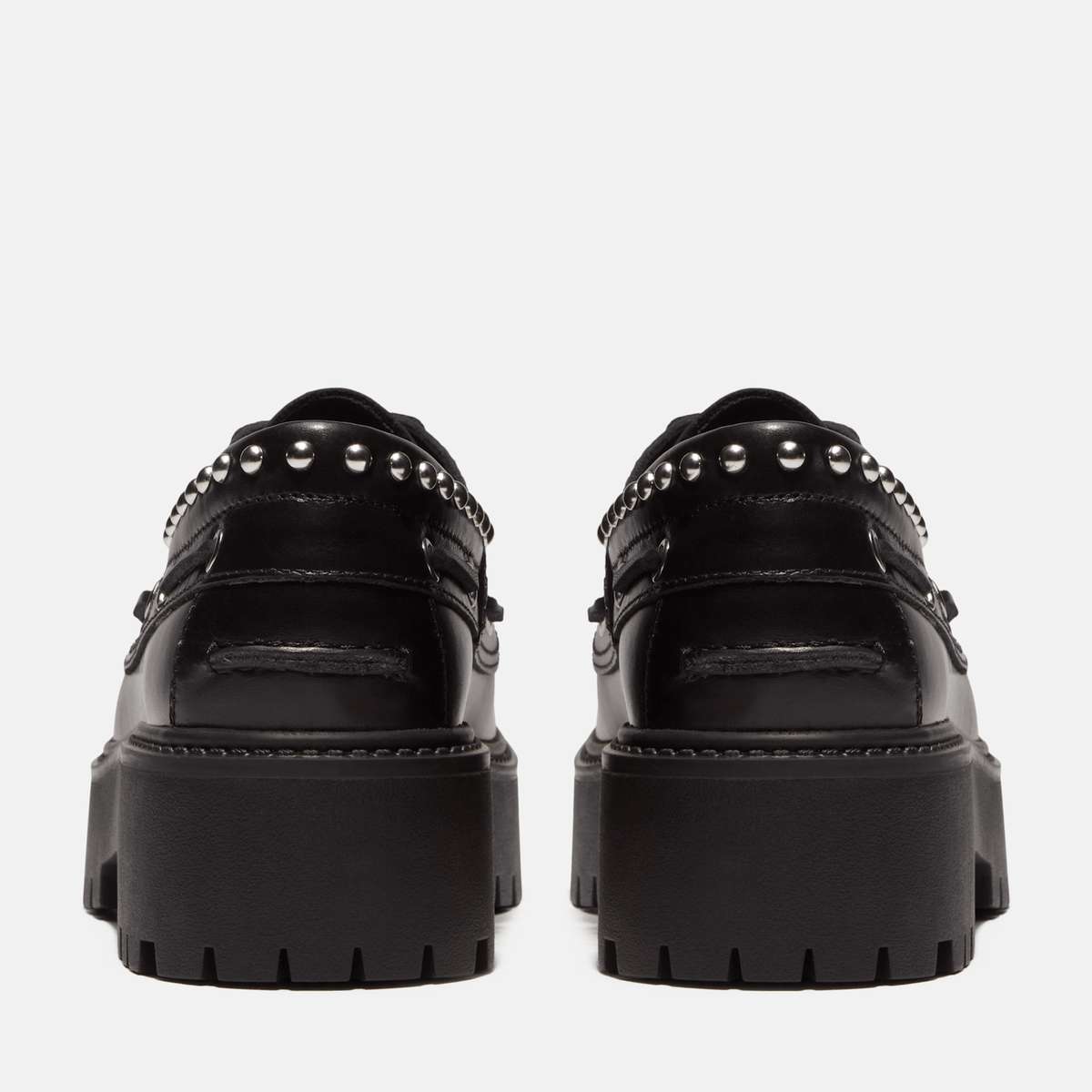 Womens Stone Street Platform Boat Shoe TBL Black FullGrain ALT5