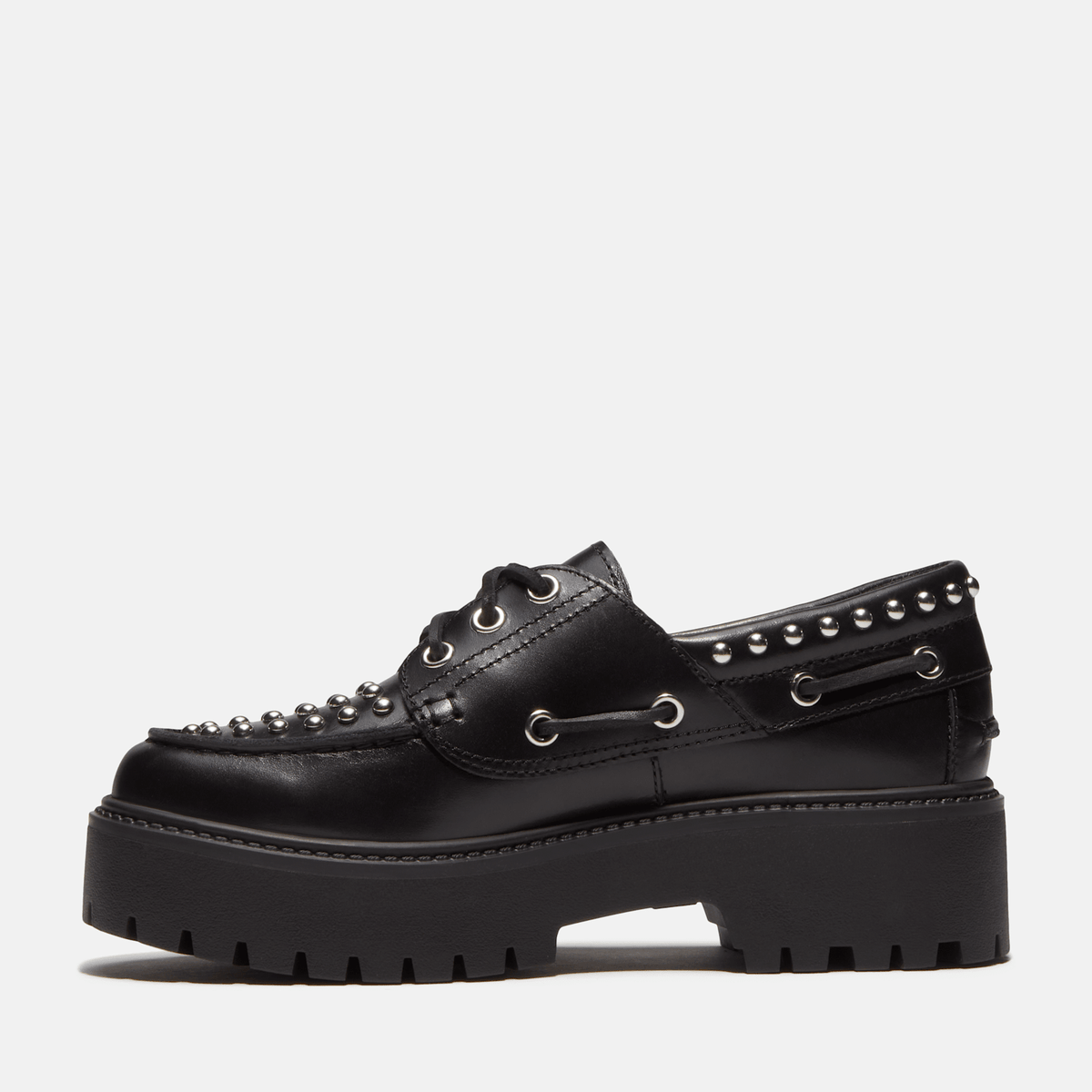 Womens Stone Street Platform Boat Shoe TBL Black FullGrain ALT6
