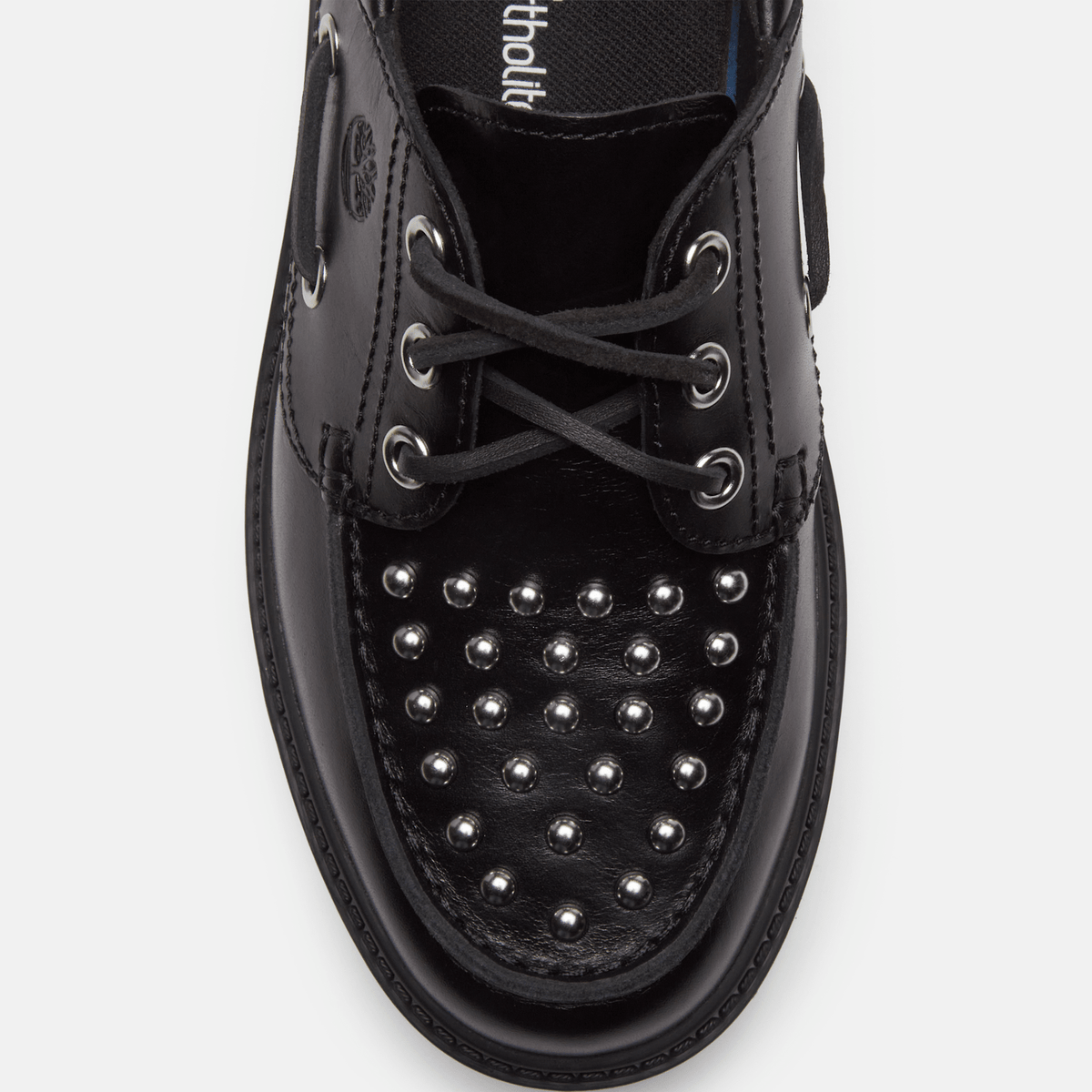 Womens Stone Street Platform Boat Shoe TBL Black FullGrain ALT7