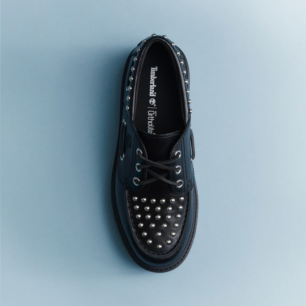 Womens Stone Street Platform Boat Shoe TBL Black FullGrain ALTA