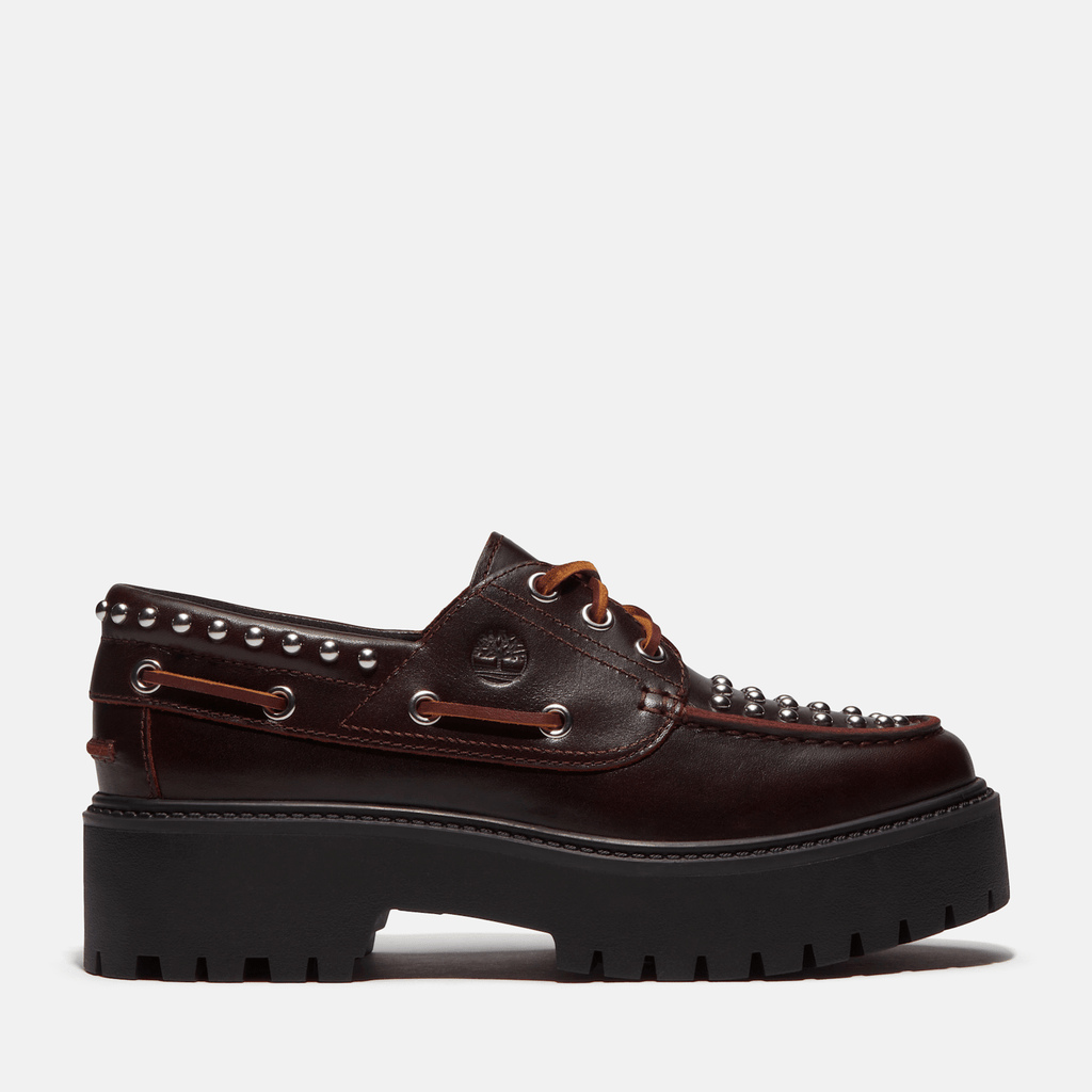 Womens Stone Street Platform Boat Shoe TBL Burgundy FullGrain HERO