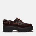 Womens Stone Street Platform Boat Shoe TBL Burgundy FullGrain HERO