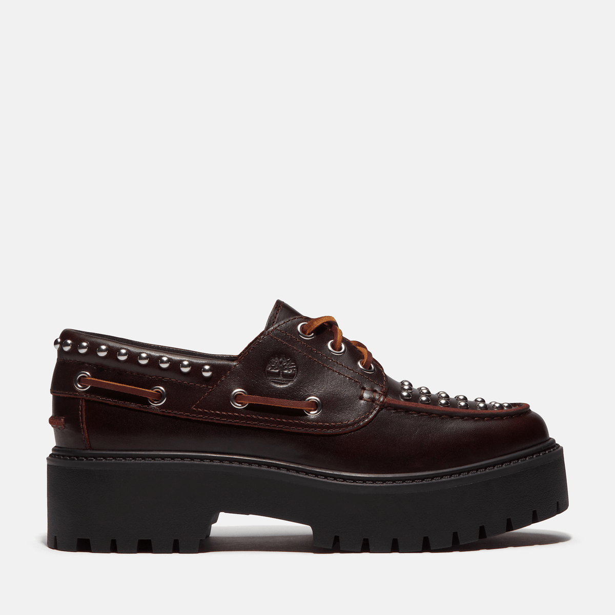 Womens Stone Street Platform Boat Shoe TBL Burgundy FullGrain HERO