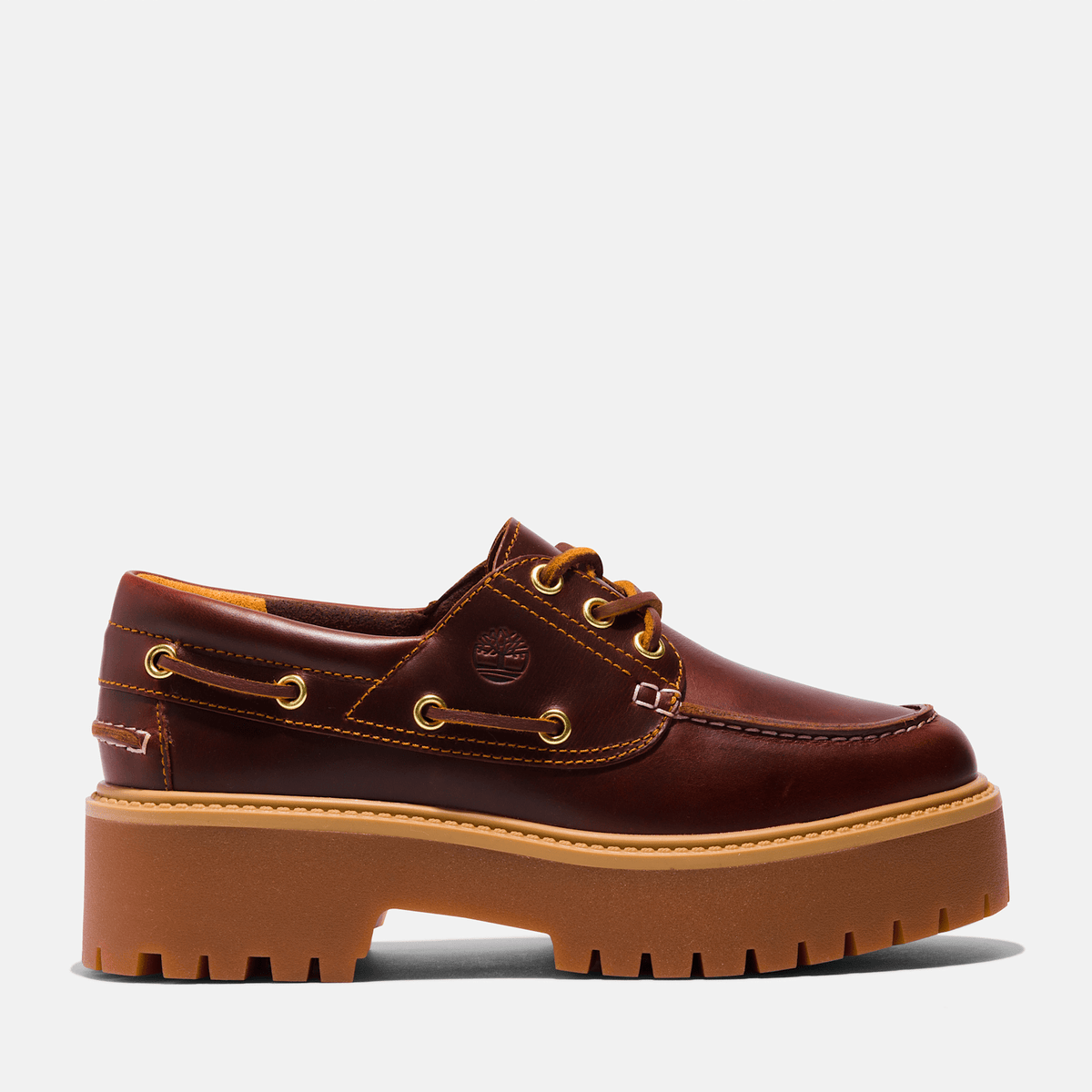 Womens Stone Street Platform Boat Shoe TBL Rootbeer HERO