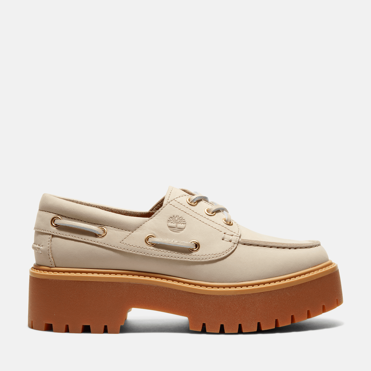 Womens Stone Street Platform Boat Shoe TBL Taupe HERO
