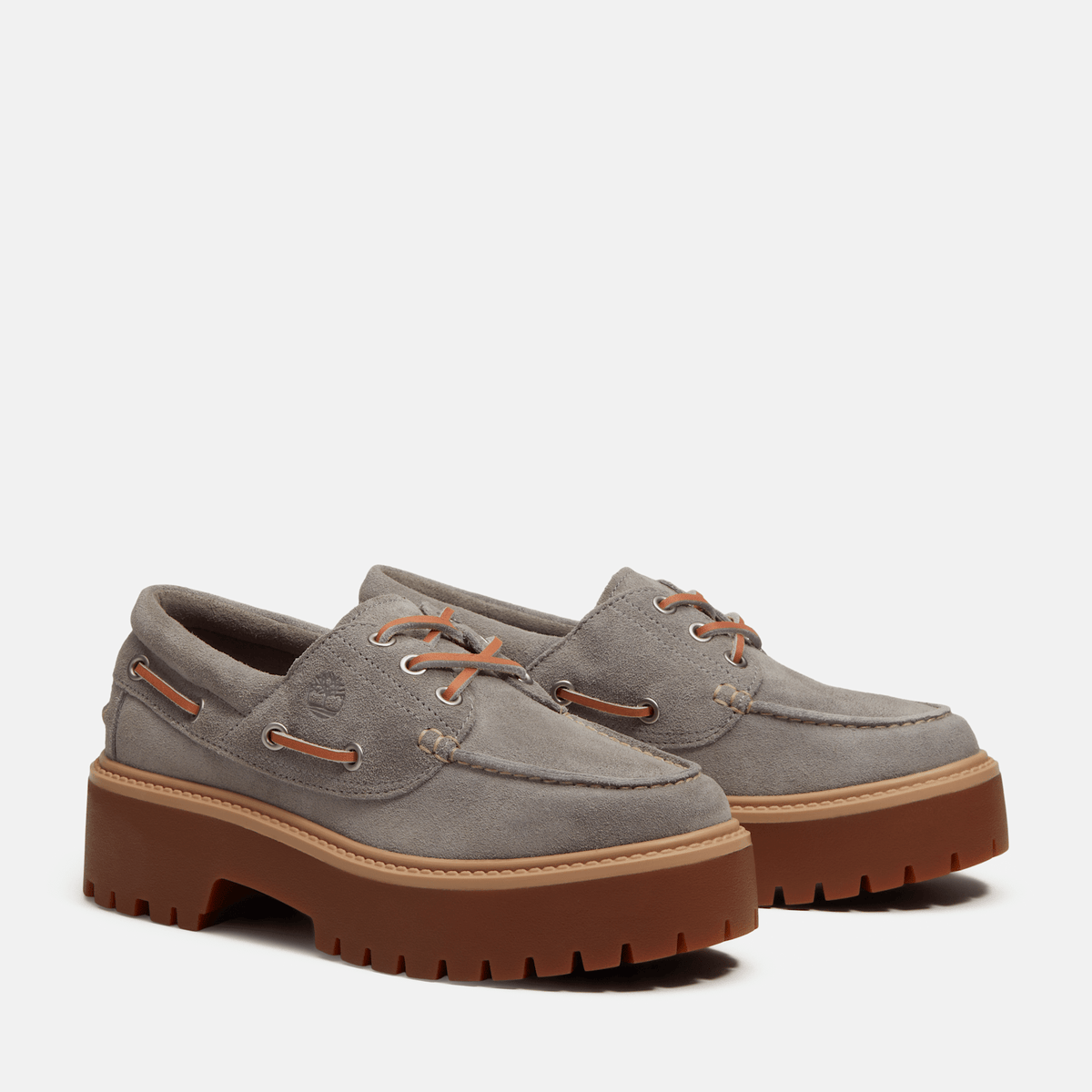 Womens Stone Street Platform Boat Shoe TBL Medium Grey Suede ALT4