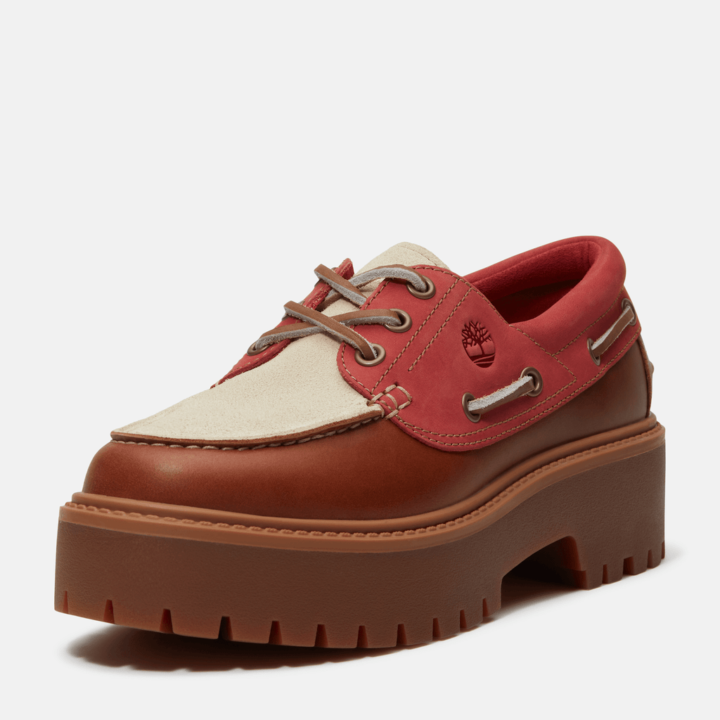 Womens Stone Street Platform Boat Shoe TBL Rust FullGrainMedium Red ALT10