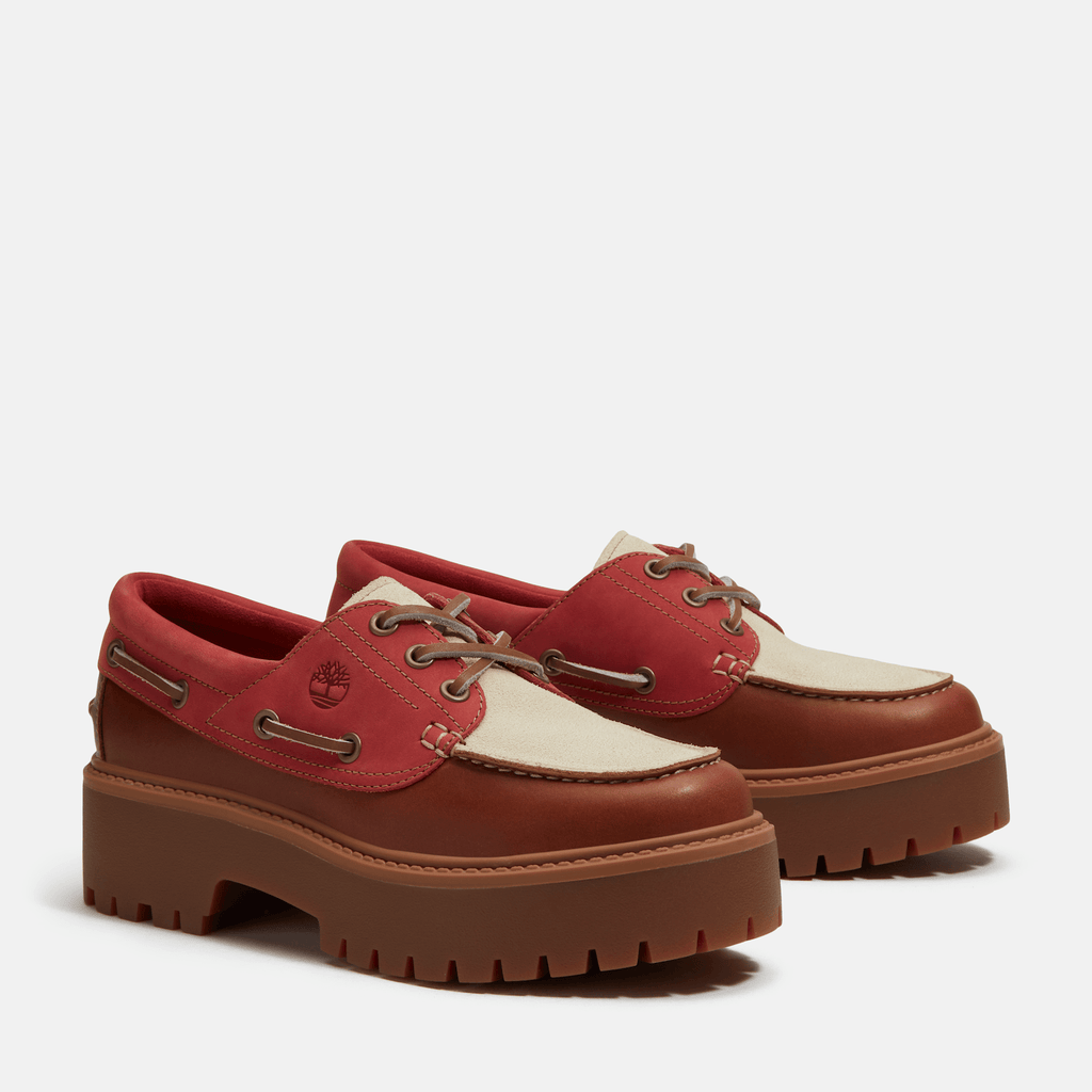 Womens Stone Street Platform Boat Shoe TBL Rust FullGrainMedium Red ALT4
