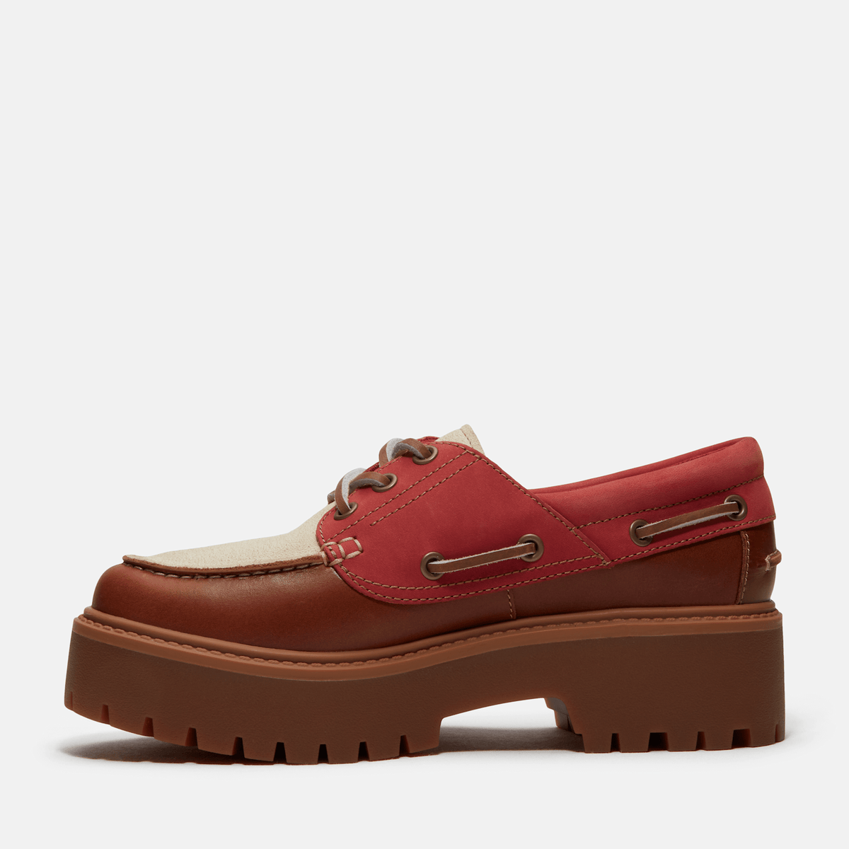 Womens Stone Street Platform Boat Shoe TBL Rust FullGrainMedium Red ALT6