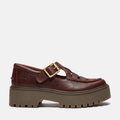 Womens Stone Street Platform Buckle Shoe TBL Burgundy FullGrain HERO