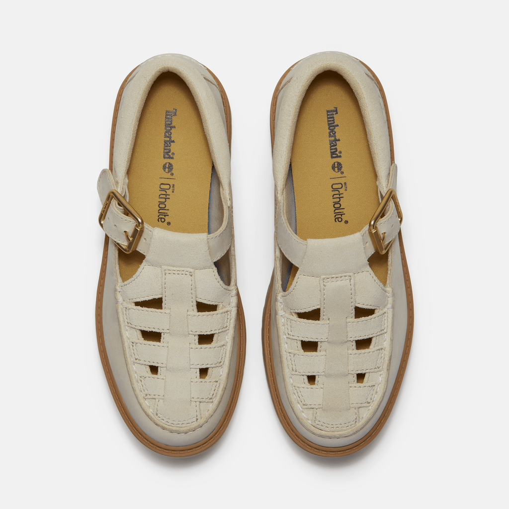 Womens Stone Street Platform Buckle Shoe TBL Light Beige Suede ALT2