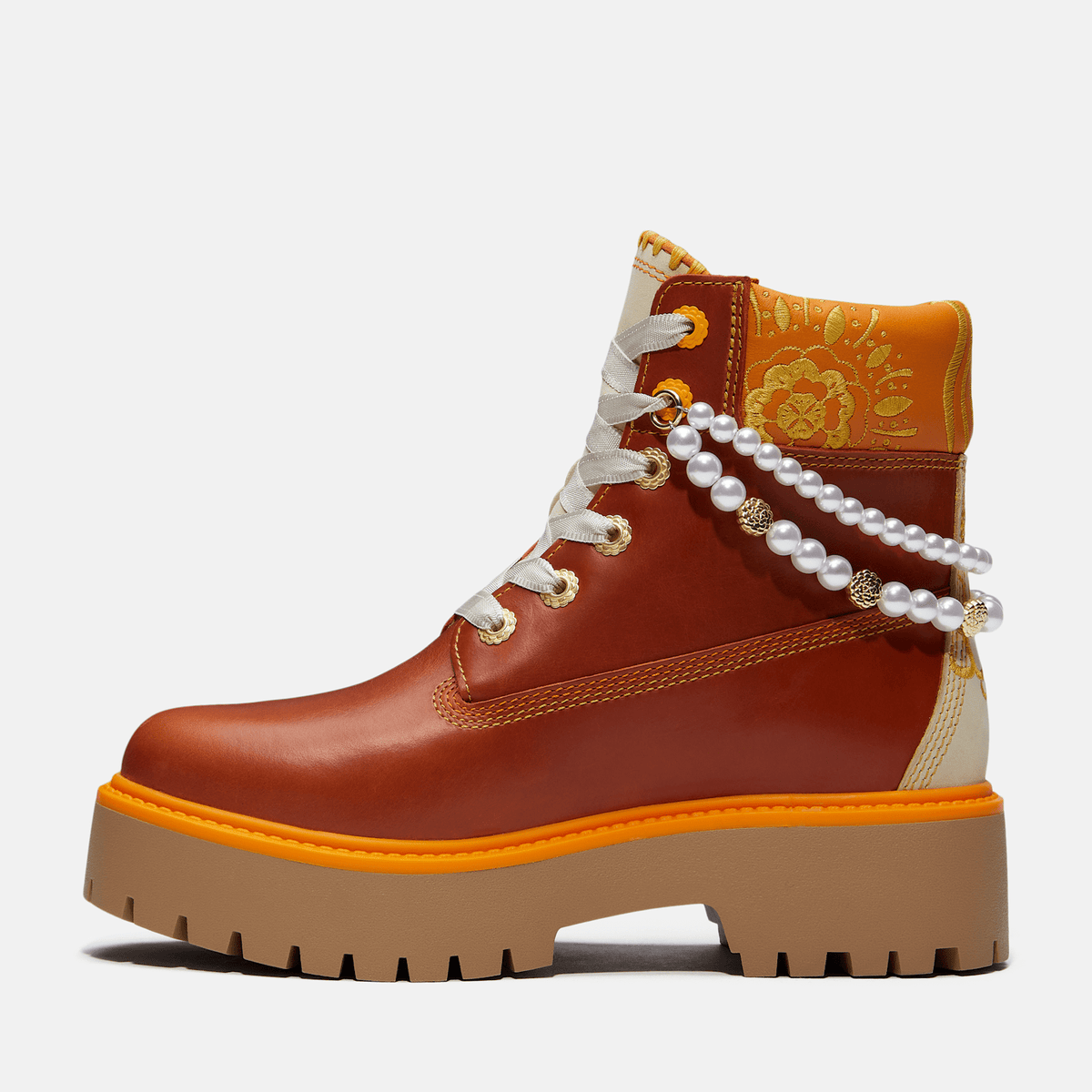 Womens Stone Street Platform Da de Muertos 6Inch Waterproof Boot TBL Rust FullGrainOrange ALT6