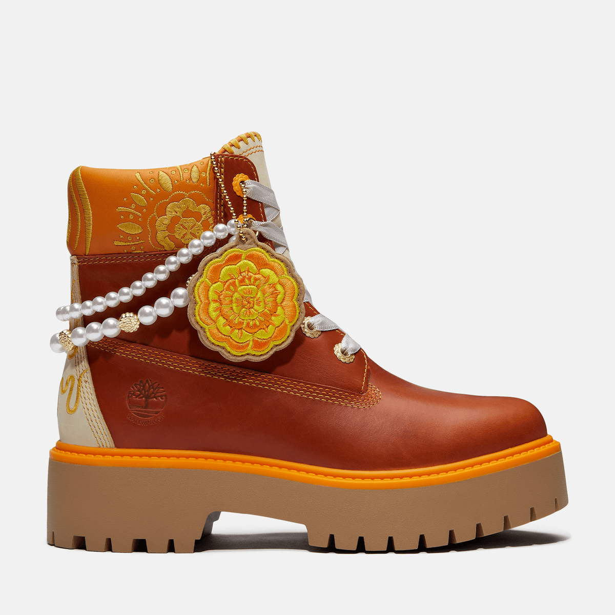 Womens Stone Street Platform Da de Muertos 6Inch Waterproof Boot TBL Rust FullGrainOrange HERO