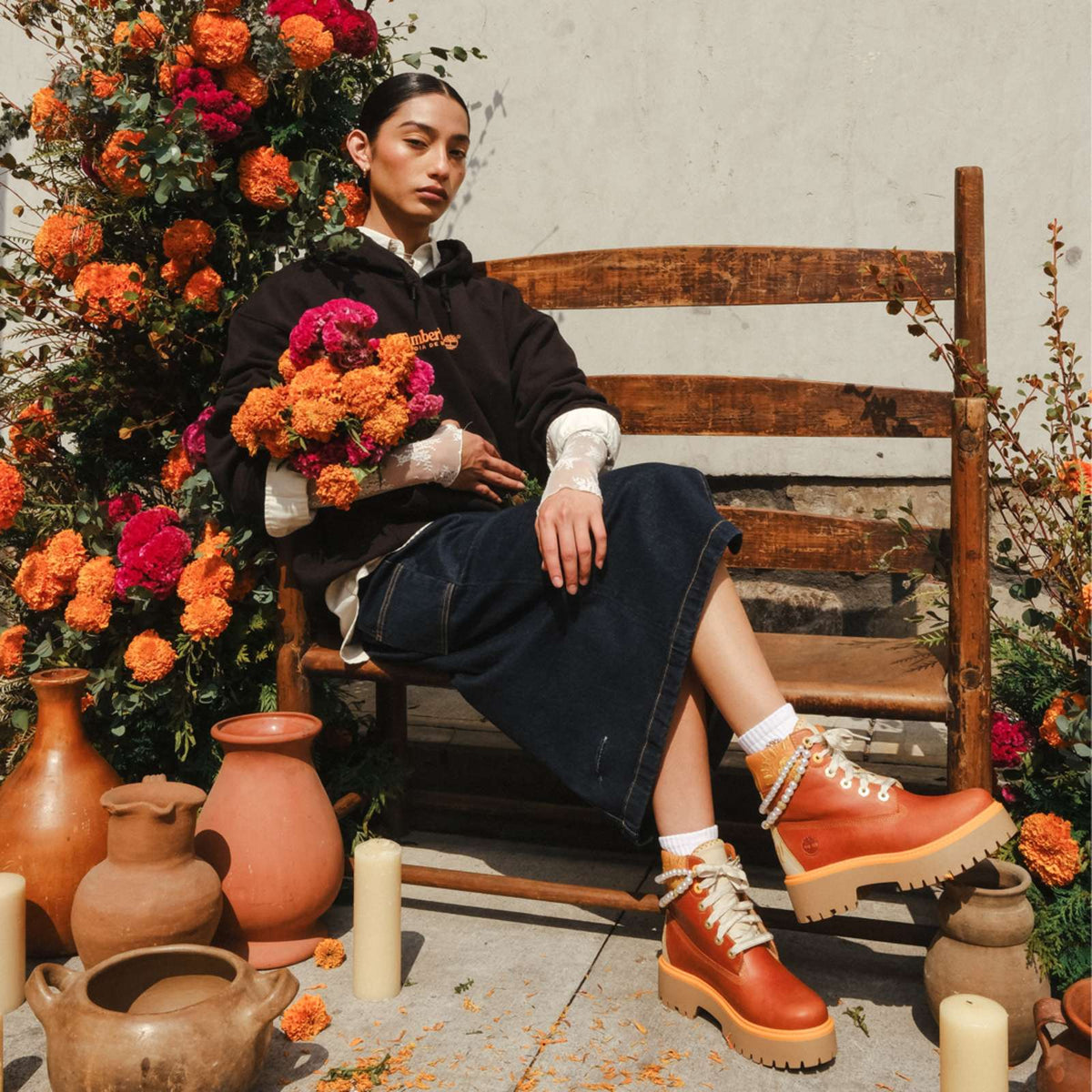 Womens Stone Street Platform Da de Muertos 6Inch Waterproof Boot TBL Rust FullGrainOrange ALTC