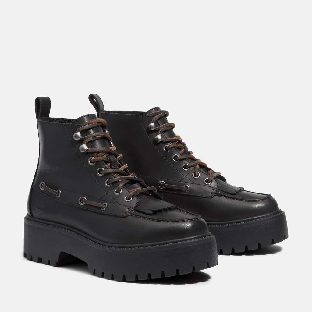 Womens Stone Street Platform Kiltie Boot TBL Black FullGrain ALT4