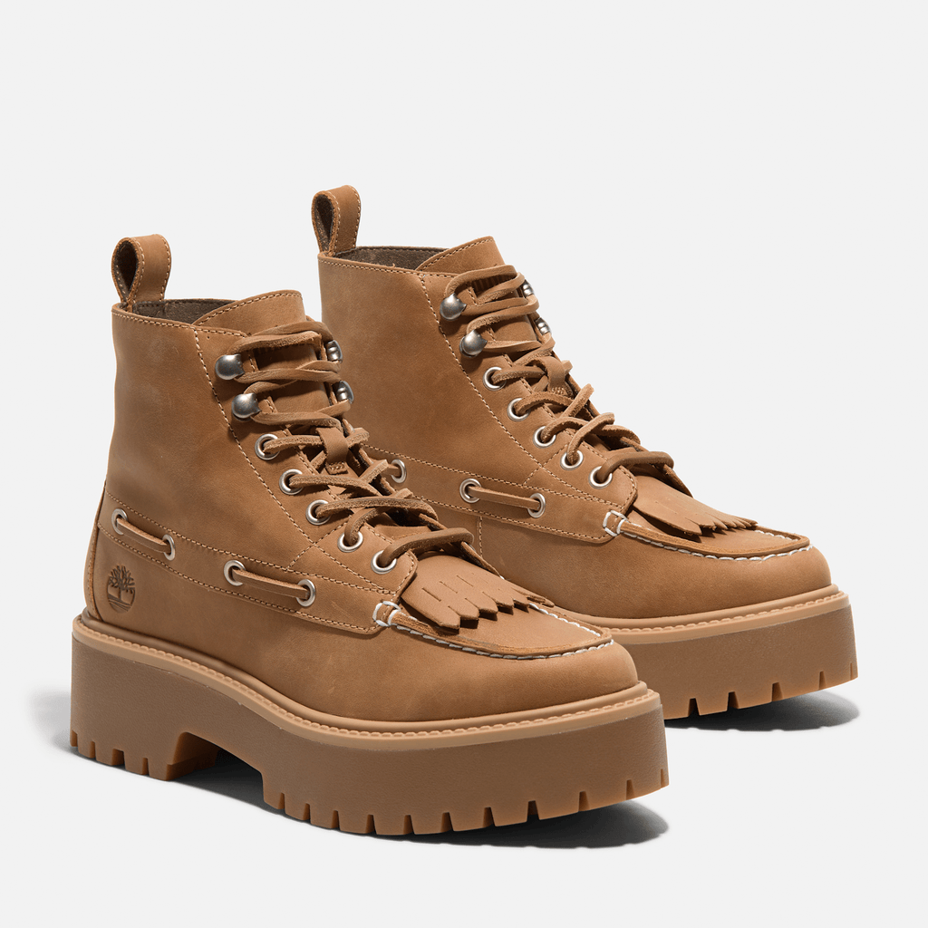Womens Stone Street Platform Kiltie Boot TBL Wheat FullGrain ALT4