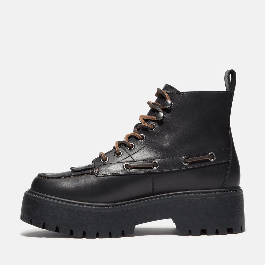 Womens Stone Street Platform Kiltie Boot TBL Black FullGrain ALT6
