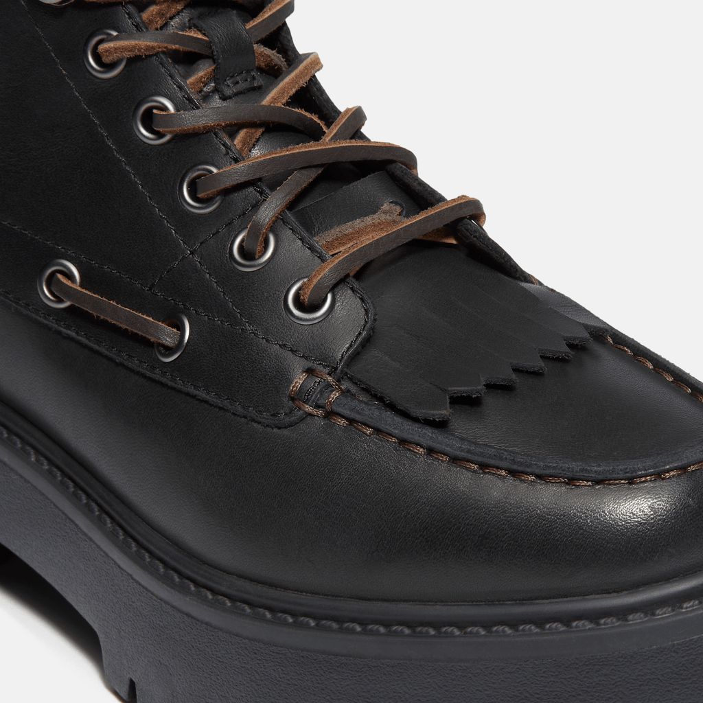 Womens Stone Street Platform Kiltie Boot TBL Black FullGrain ALT7