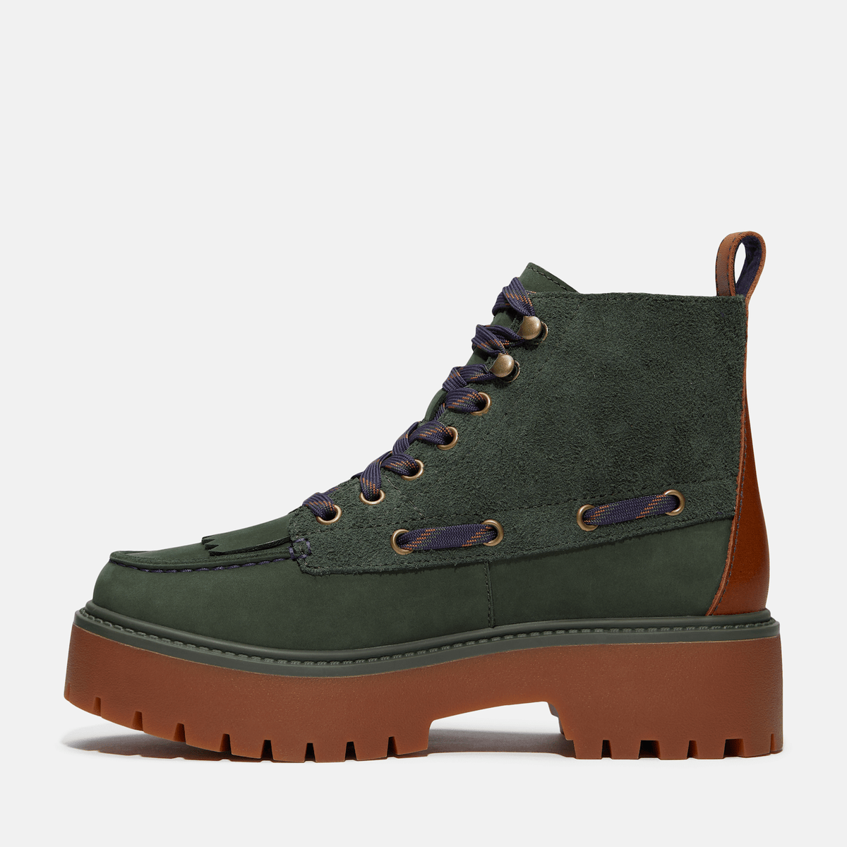 Womens Stone Street Platform Kiltie Boot TBL Dark Green NubuckDark Green ALT6