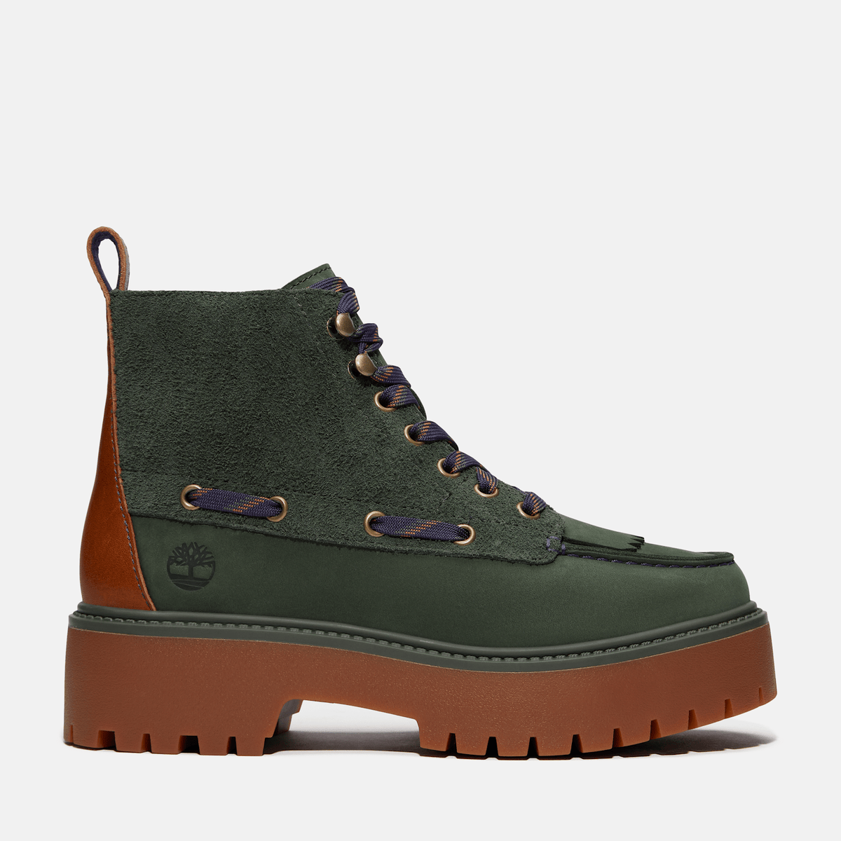 Womens Stone Street Platform Kiltie Boot TBL Dark Green NubuckDark Green HERO
